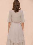 Chiffon Half Sleeves Special Occasions Wraps Silver BMbride