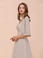 Chiffon Half Sleeves Special Occasions Wraps Silver BMbride