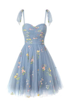 Dreamy A-Line Short Sweetheart Tulle Floral Homecoming Dress BM bride