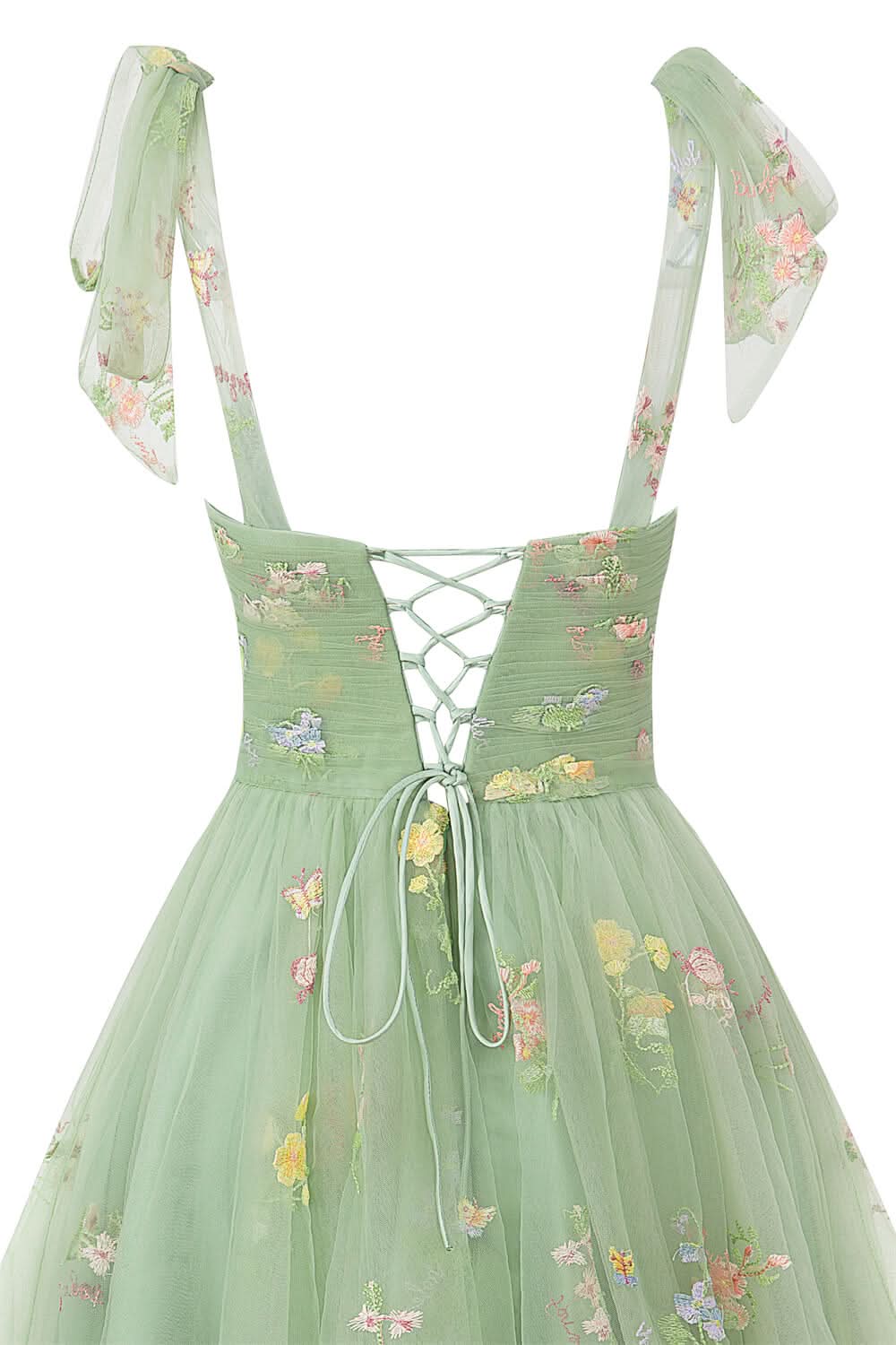 Dreamy A-Line Short Sweetheart Tulle Floral Homecoming Dress BM bride