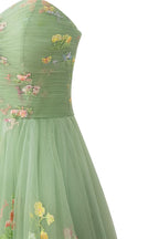 Dreamy A-Line Short Sweetheart Tulle Floral Homecoming Dress BM bride