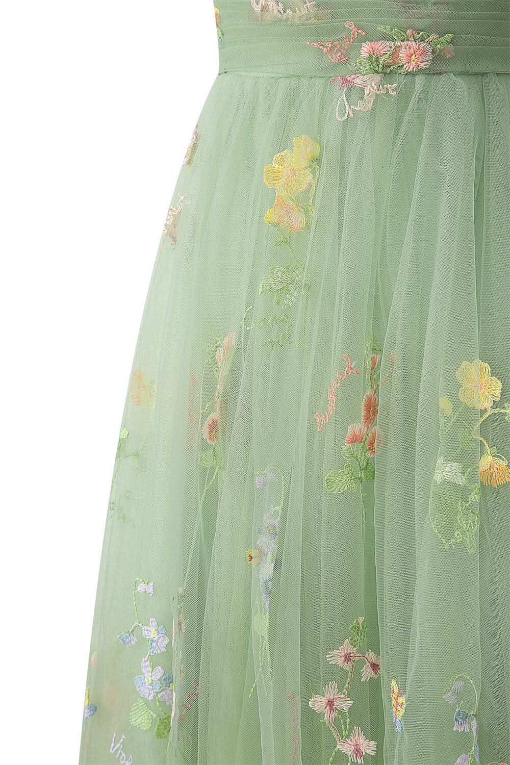 Dreamy A-Line Short Sweetheart Tulle Floral Homecoming Dress BM bride