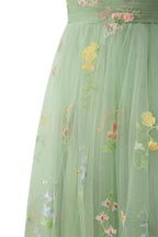 Dreamy A-Line Short Sweetheart Tulle Floral Homecoming Dress BM bride