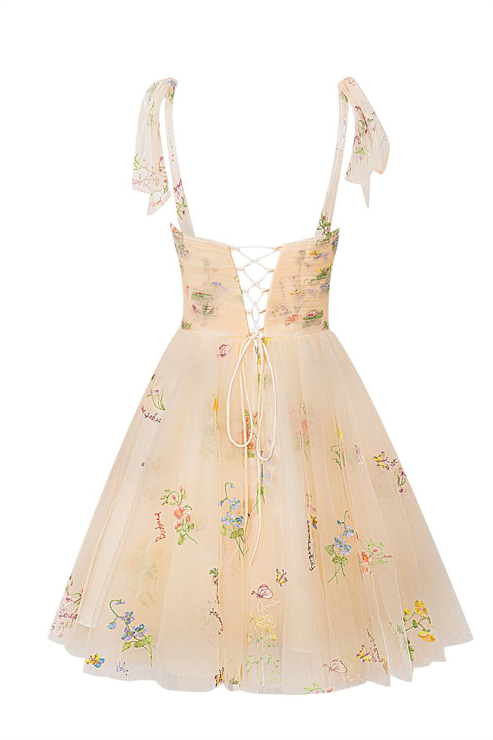 Dreamy A-Line Short Sweetheart Tulle Floral Homecoming Dress BM bride