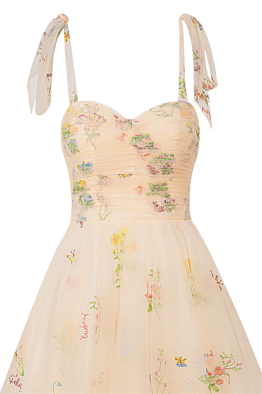 Dreamy A-Line Short Sweetheart Tulle Floral Homecoming Dress BM bride