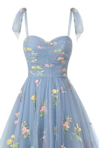 Dreamy A-Line Short Sweetheart Tulle Floral Homecoming Dress BM bride
