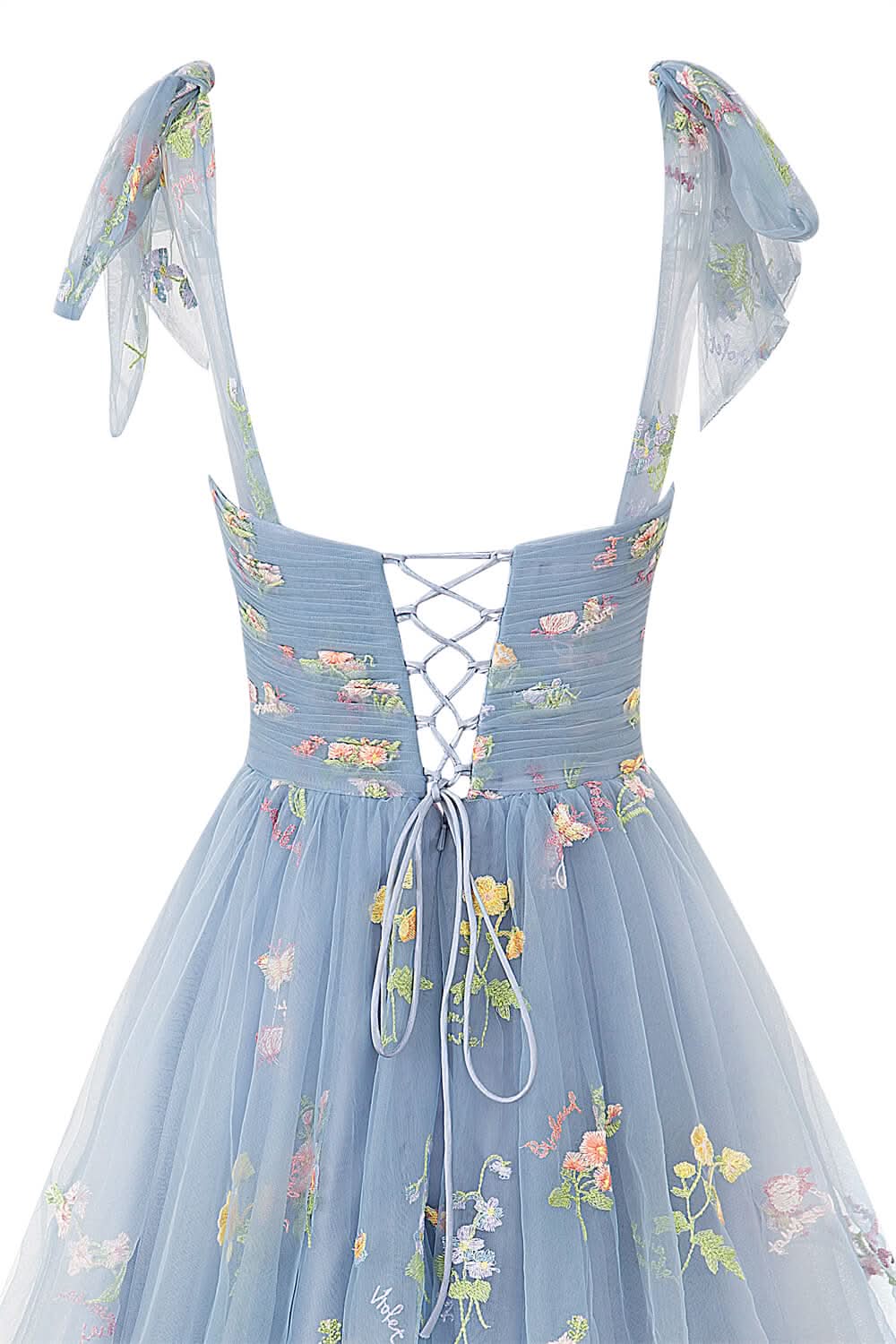 Dreamy A-Line Short Sweetheart Tulle Floral Homecoming Dress BM bride