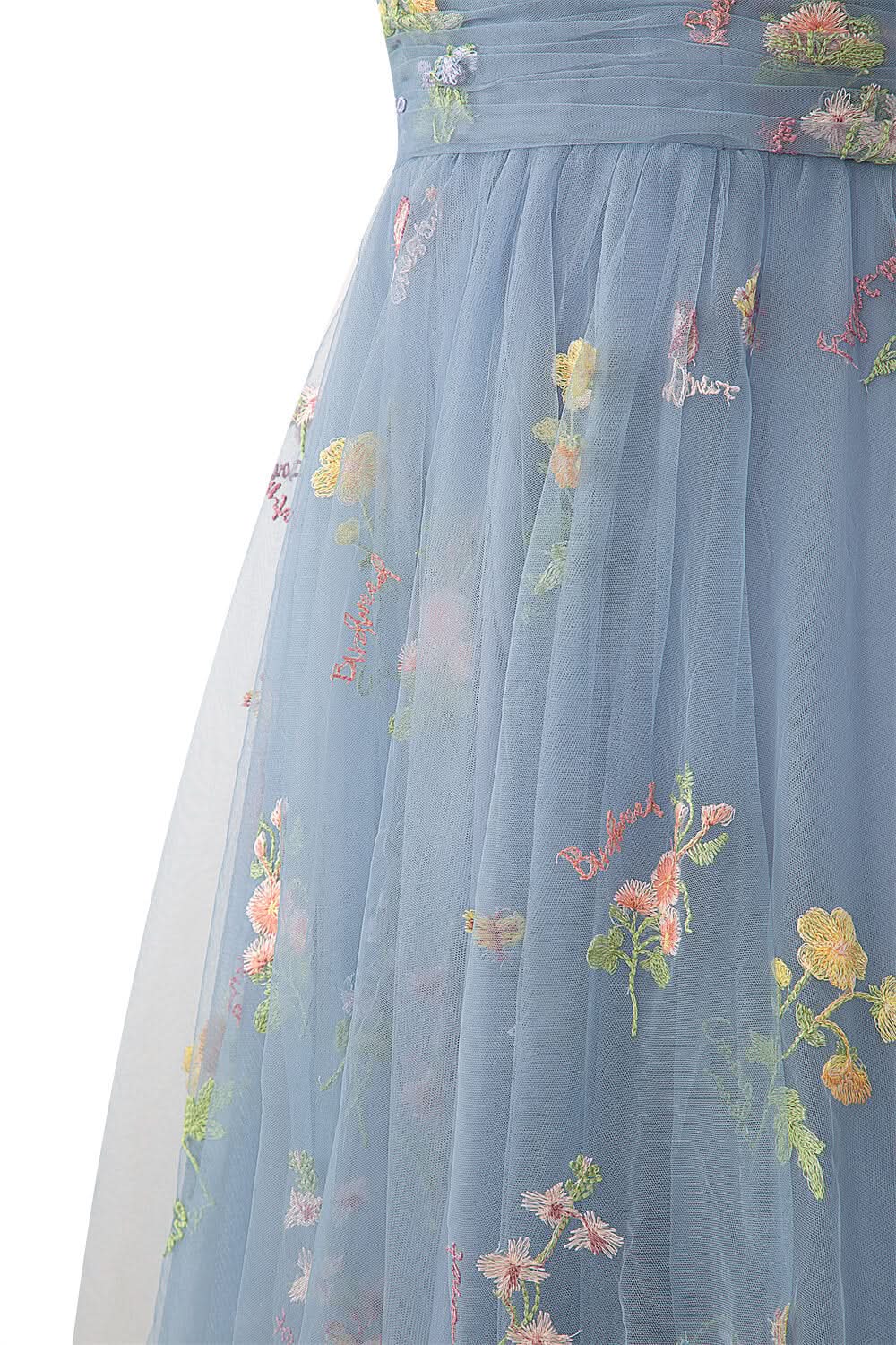 Dreamy A-Line Short Sweetheart Tulle Floral Homecoming Dress BM bride