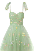 Dreamy A-Line Short Sweetheart Tulle Floral Homecoming Dress BM bride