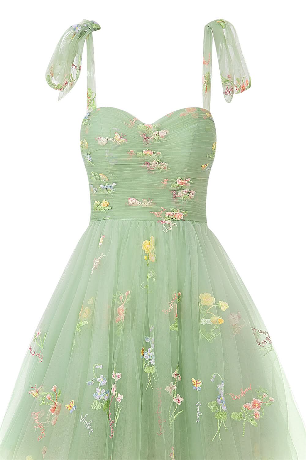 Dreamy A-Line Short Sweetheart Tulle Floral Homecoming Dress BM bride