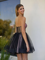 Chic Sheath Spaghetti Straps Glitter Jersey Homecoming Dress BM bride