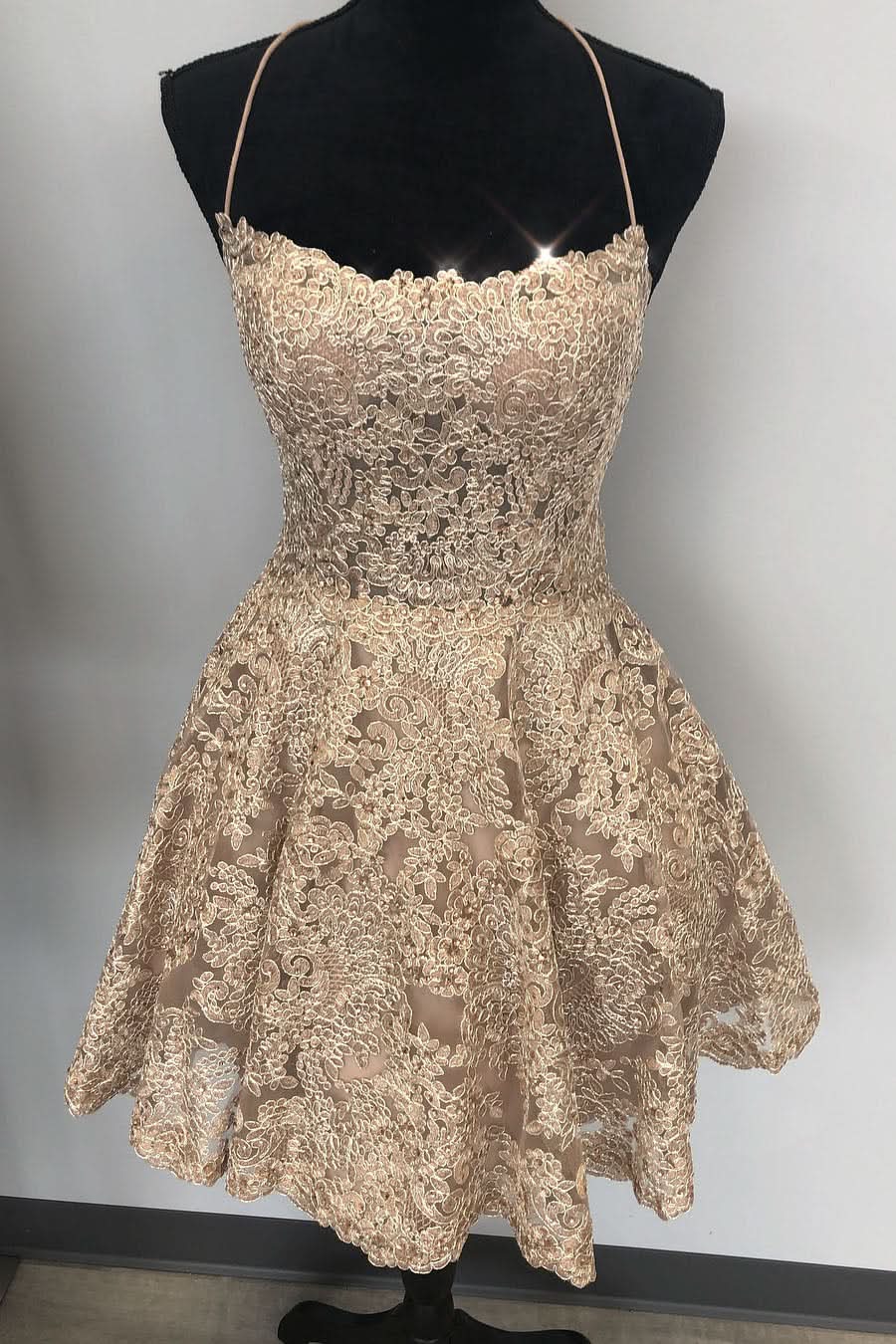 Lovely Criss Cross Lace Short Sky Blue Homecoming Dress BM bride