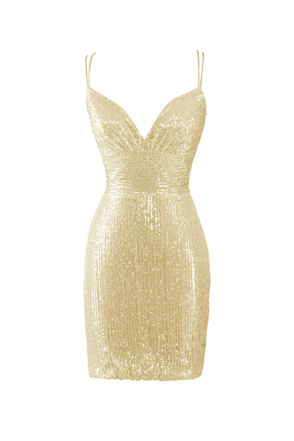 Dazzling Bodycon V Neck Blue Sequins Homecoming Dress BM bride