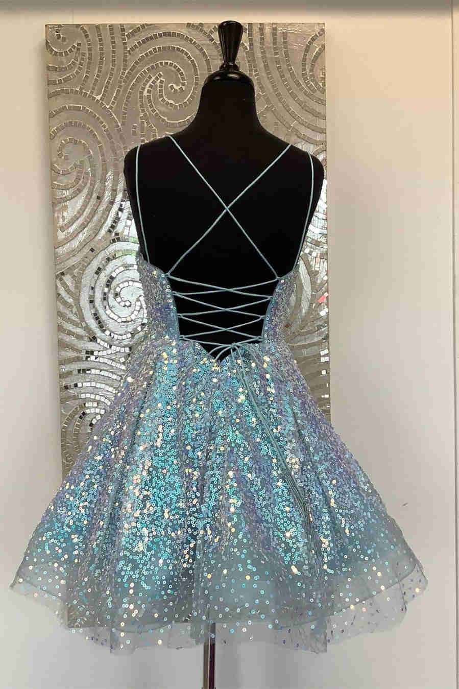 Vibrant Hot Pink Sequins A-Line Homecoming Dress for a Fun Evening BM bride