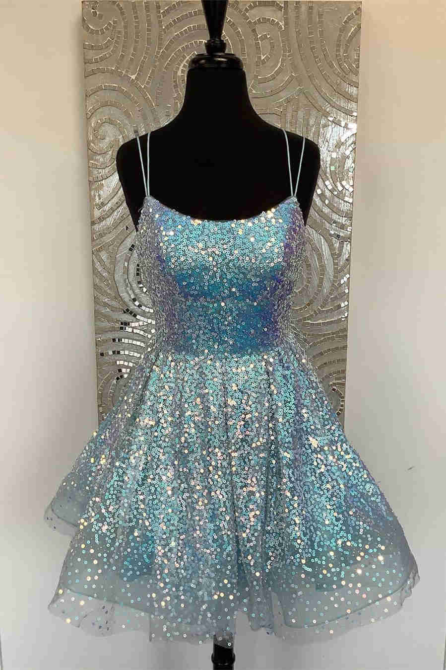 Vibrant Hot Pink Sequins A-Line Homecoming Dress for a Fun Evening BM bride