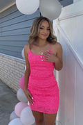 Glamorous Scoop Neck Sequins Bodycon Homecoming Dress BM bride