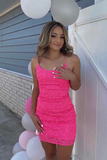 Glamorous Scoop Neck Sequins Bodycon Homecoming Dress BM bride