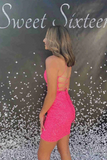 Glamorous Scoop Neck Sequins Bodycon Homecoming Dress BM bride