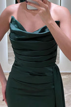 Sleeveless Black Sheath Prom Dress with Mermaid Sweep BM bride