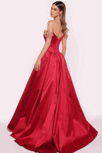 Off the Shoulder Sleeveless Strapless Long Prom Dress With Sequins