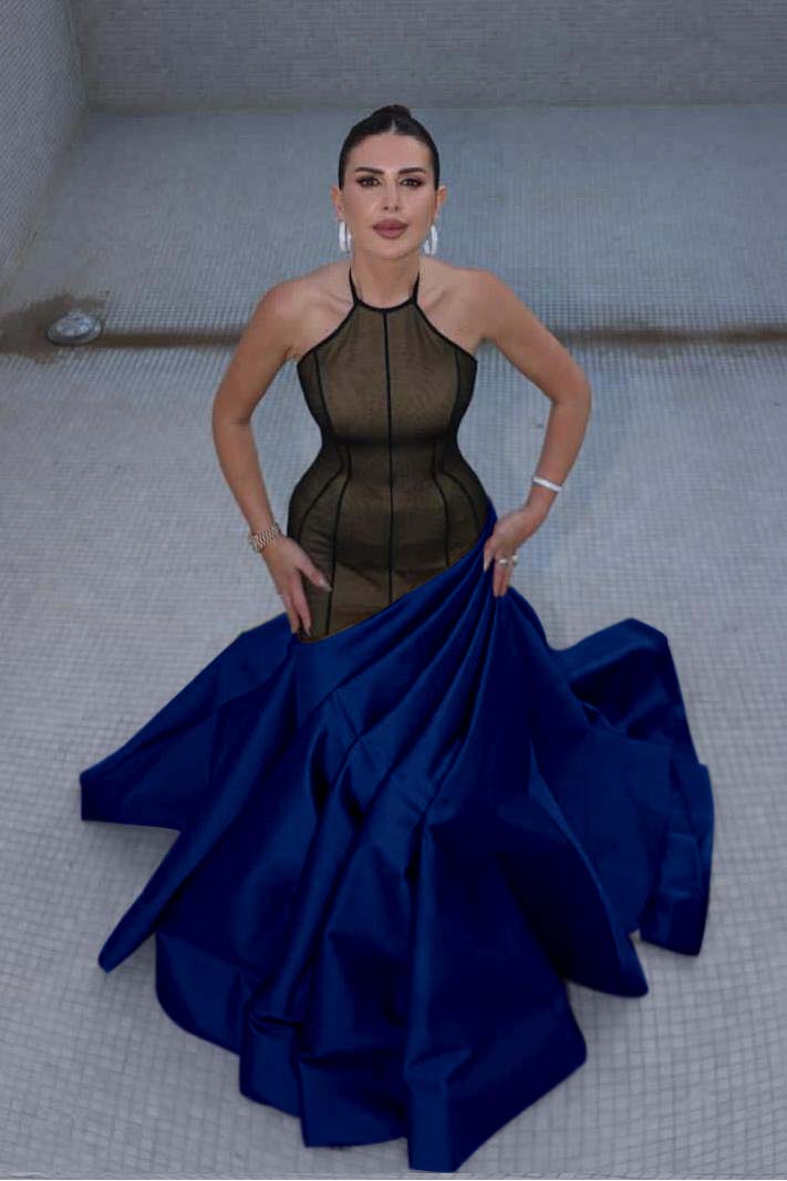 Stunning Halter Sleeveless Long Mermaid Prom Dress With Pleated