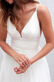 Spaghetti Strap Tulle Beach Wedding Dress BM bride