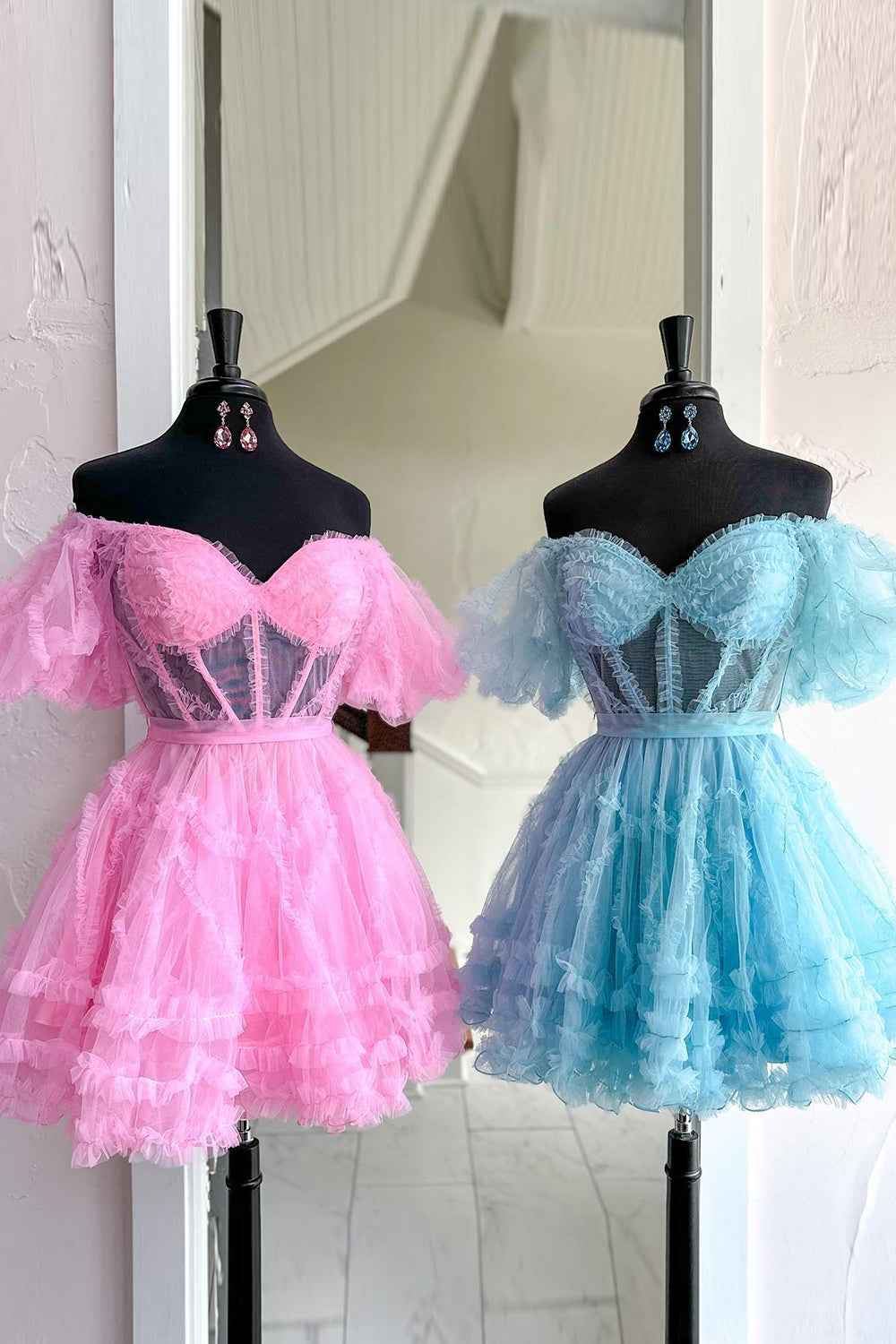 Fuchsia Corset A-Line Short Homecoming Dress Bmbride
