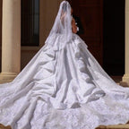 Off The Shoulder Ball Gown Wedding Dress With Pleated Tulle Ruffles BM bride