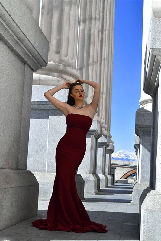 Strapless Mermaid Evening Prom Dress BM bride