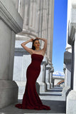 Strapless Mermaid Evening Prom Dress BM bride