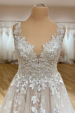 Sweetheart A-Line Wedding Dress with Tulle Ruffles and Lace Appliques BM bride