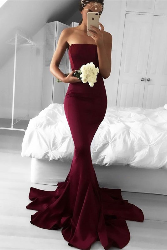 Strapless Mermaid Evening Prom Dress BM bride