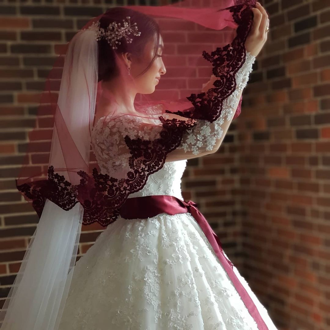Elegant Long Sleeve Lace Princess Wedding Dress BM bride