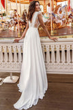 Sleeveless Long Chiffon Wedding Dress BM bride