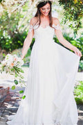 Long Chiffon Beach Wedding Dress BM bride