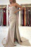 Elegant Strapless Mermaid Evening Dress with Split BM bride