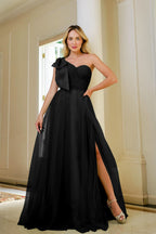 Sage Green One Shoulder Sweetheart Mermaid Prom Dress with Split BM bride