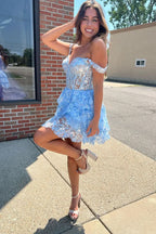 Sweetheart A-Line Short Tiered Homecoming Dress with Playful Layers BM bride