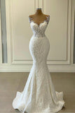 Sweetheart Mermaid Wedding Dress with Lace Appliques and Detachable Train BM bride