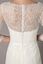 Half Sleeve Lace Beach Wedding Dress BM bride
