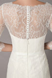Half Sleeve Lace Beach Wedding Dress BM bride