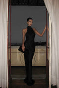 Halter Sleeveless Backless Mermaid Long Prom Dress With Pleated