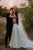 Sweetheart Tulle A-Line Wedding Dress with Lace Appliques BM bride