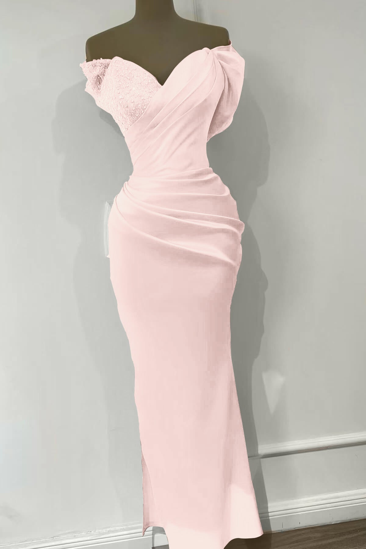 Orange Sweetheart Mermaid Sequins Evening Dress with Off-The-Shoulder Online BM bride