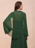 Dark Green Chiffon Special Occasion Wraps with Long Sleeves BMbride