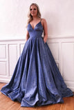 Spaghetti-Strap Sequins Evening Dress BM bride