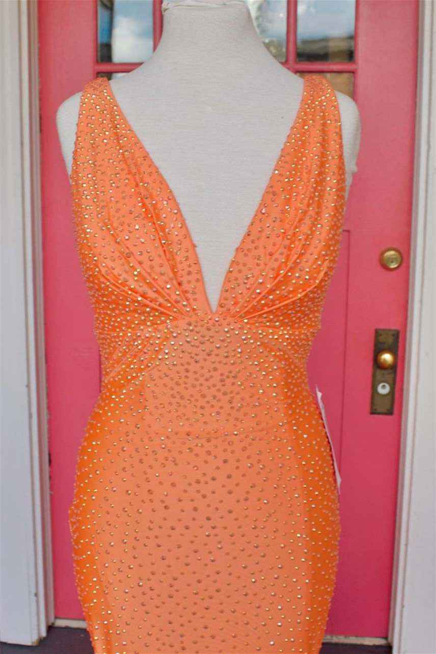 Mermaid Deep V Neck Prom Dress Sleeveless With Appliques Court