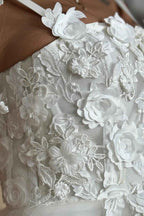 Spaghetti Strap Sleeveless A Line Prom Dress With Lace Appliques