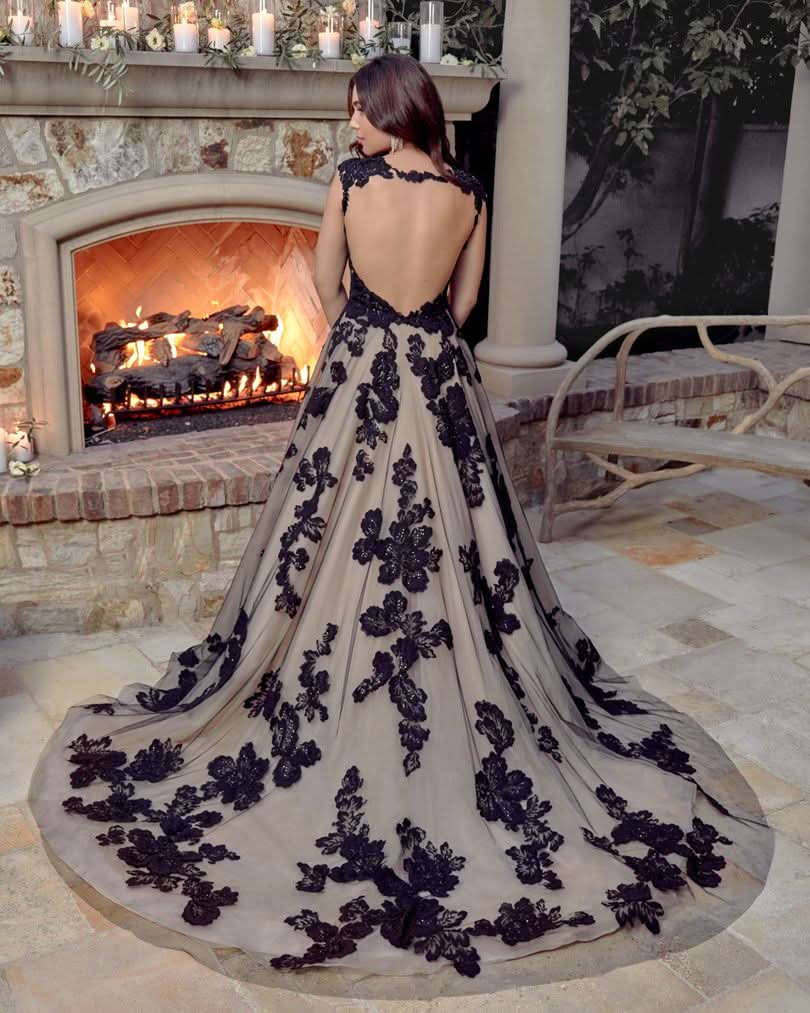 Princess Tulle Wedding Dress Long Sleeves With Appliques Online BM bride