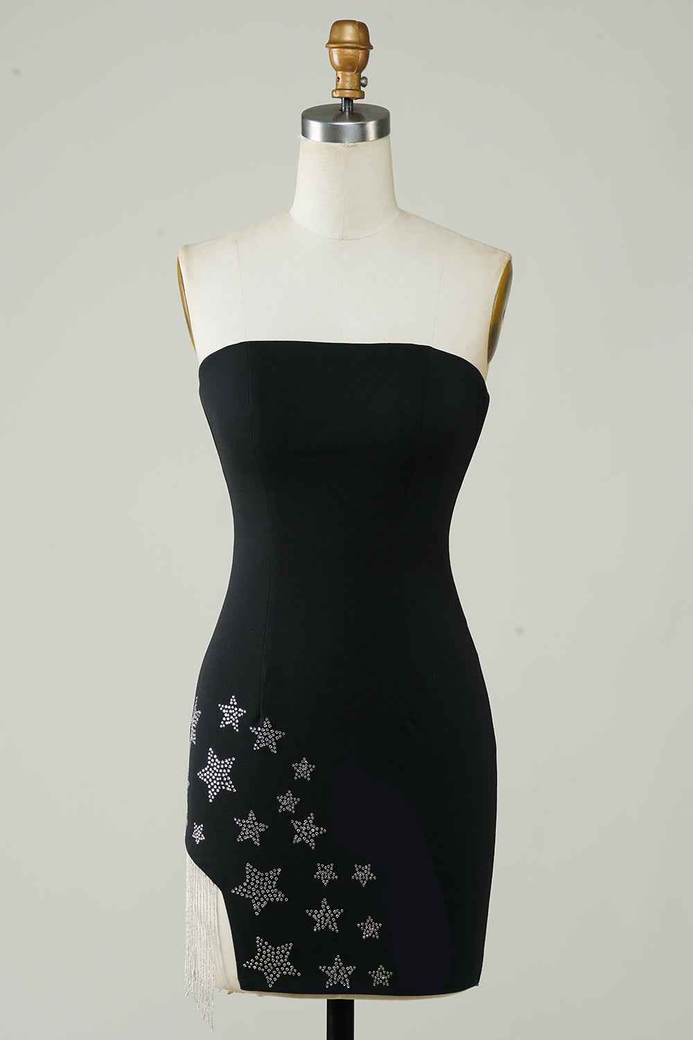Pink Tight Homecoming Dress with Star and Fringes Bmbride
